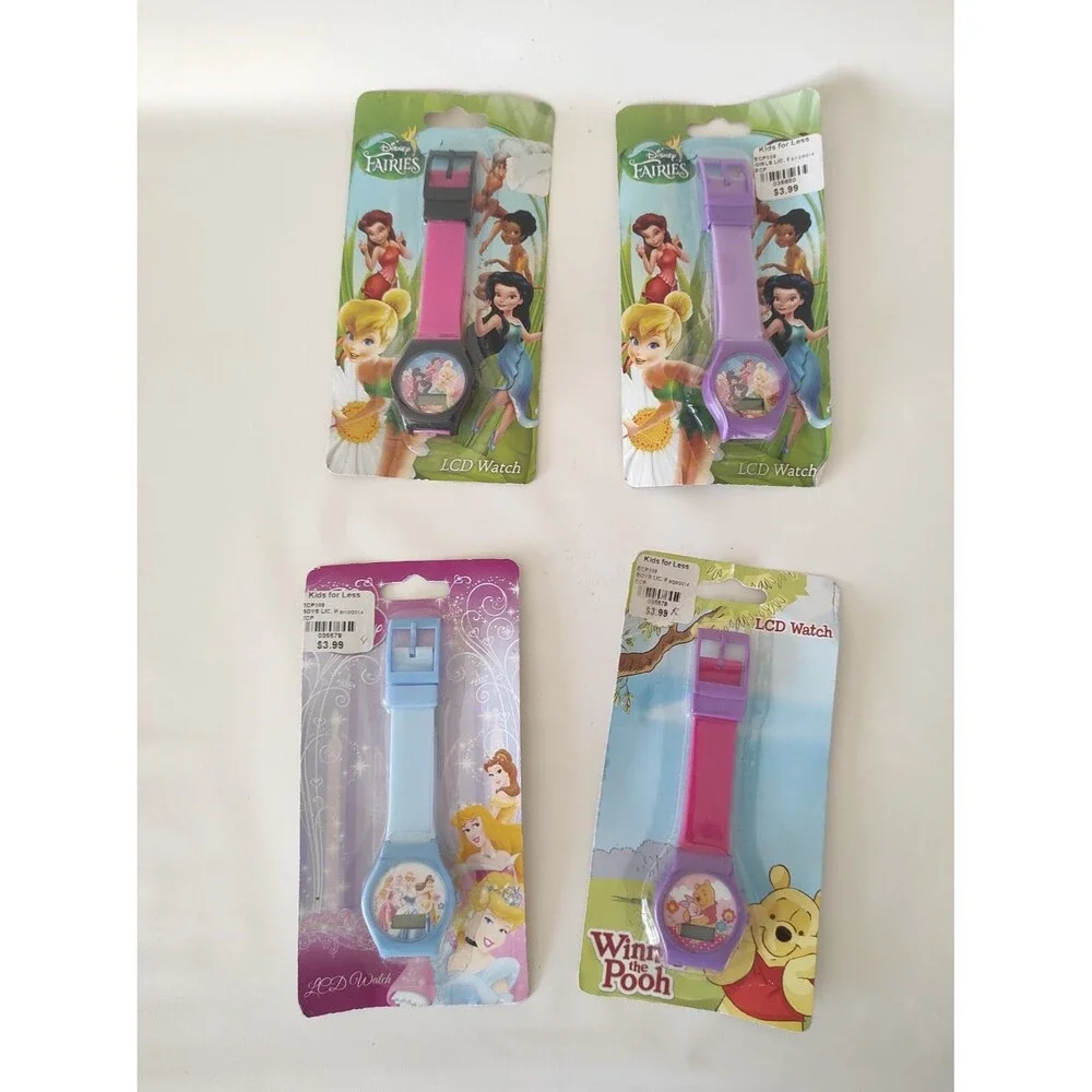 Disney Princes And Winnie The Pooh 2014 Girls LCD Digital Watches lot of 4